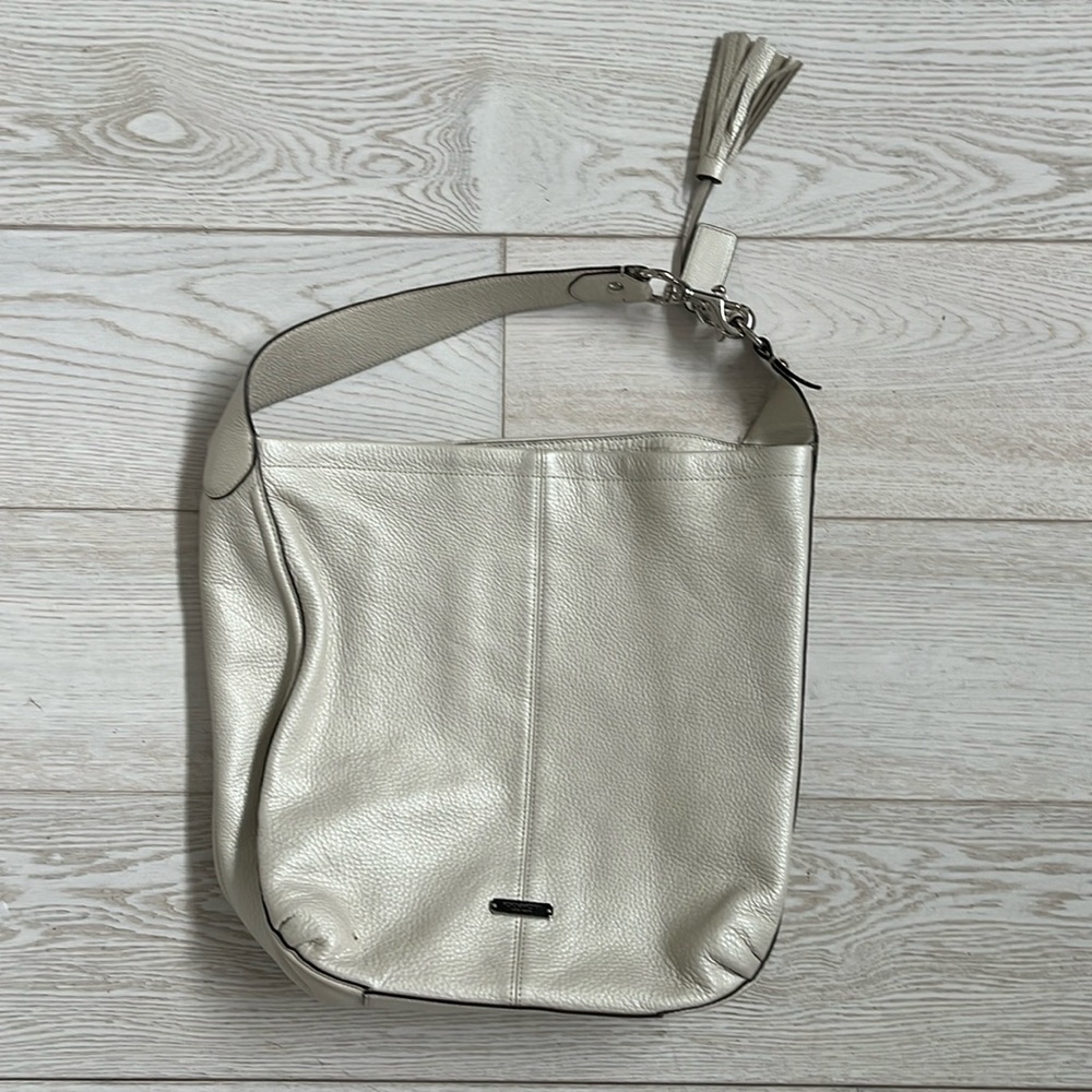 Coach, pearl white shoulder bag.